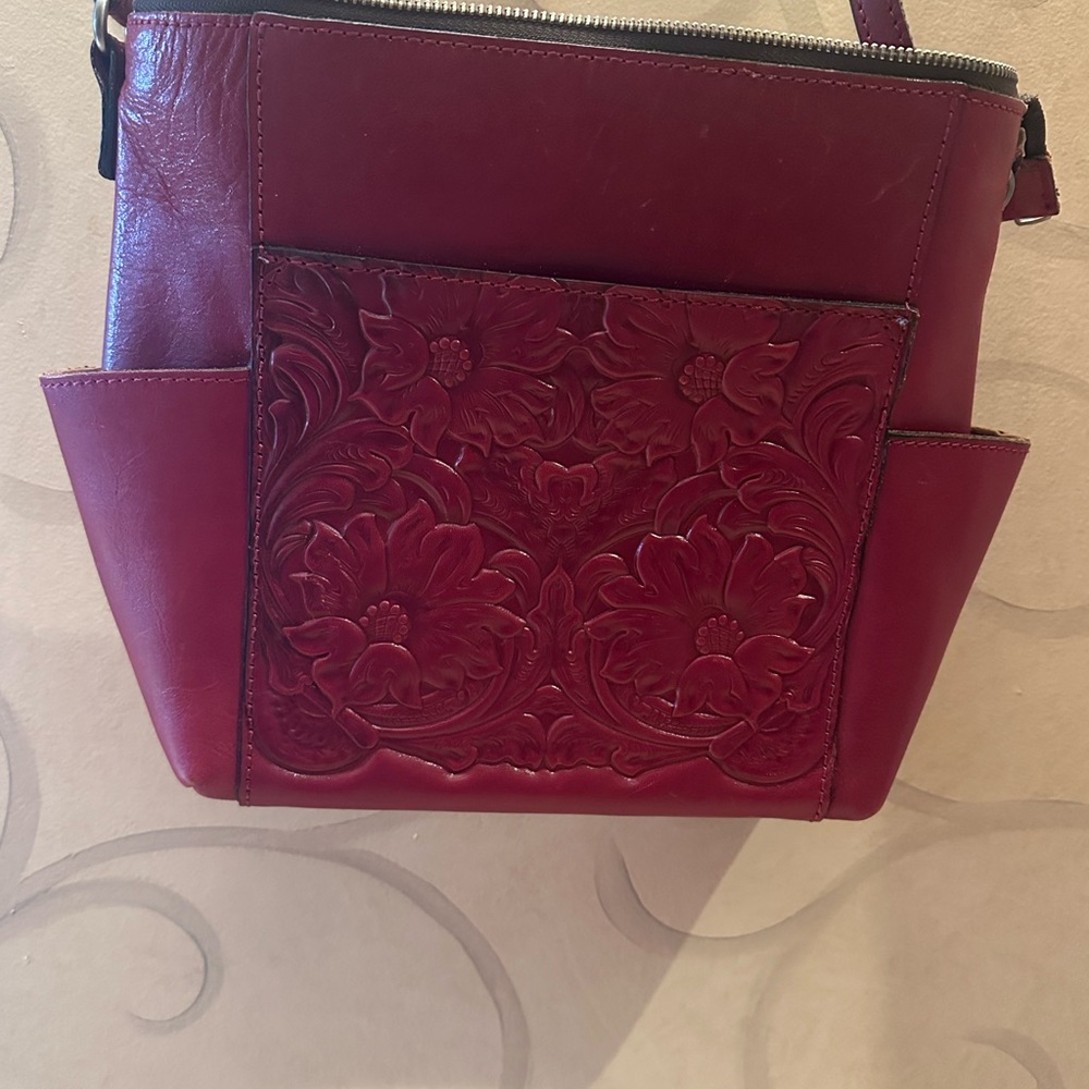 Patricia Nash- Elegant Red Leather Women's Bag- great condition